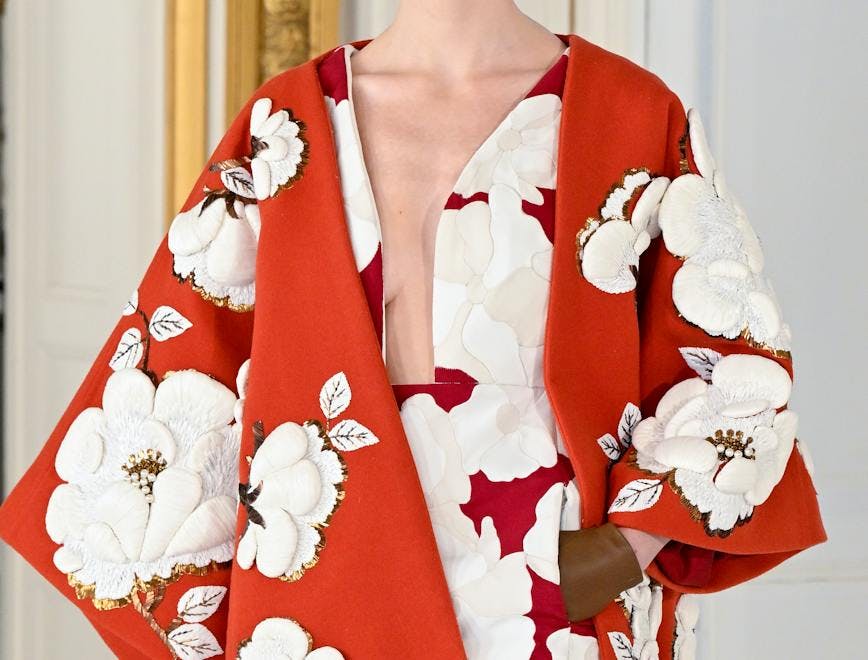 paris clothing apparel robe fashion gown kimono person human
