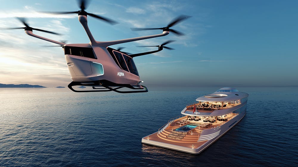 helicopter vehicle transportation aircraft boat yacht