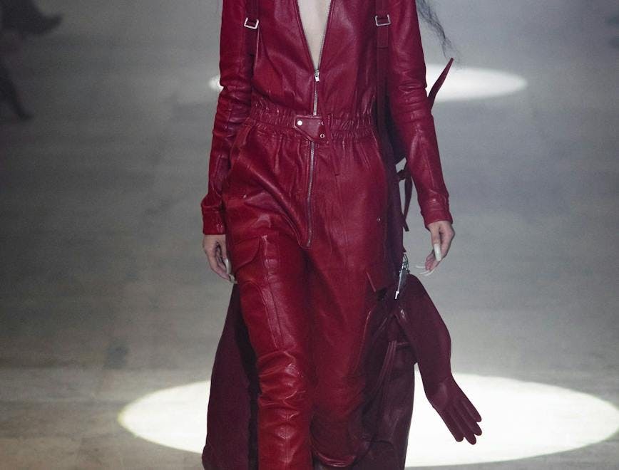 clothing apparel coat runway overcoat person human