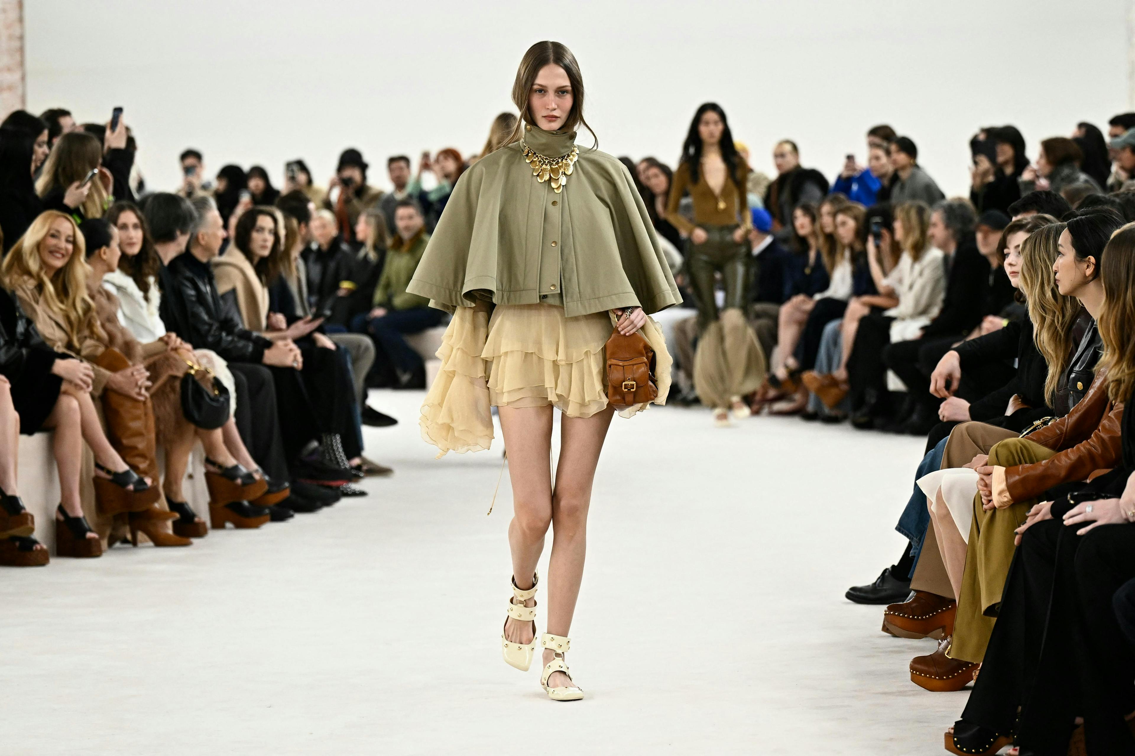 fashion horizontal autumn fashion collection paris adult female person woman shoe handbag sandal crowd necklace